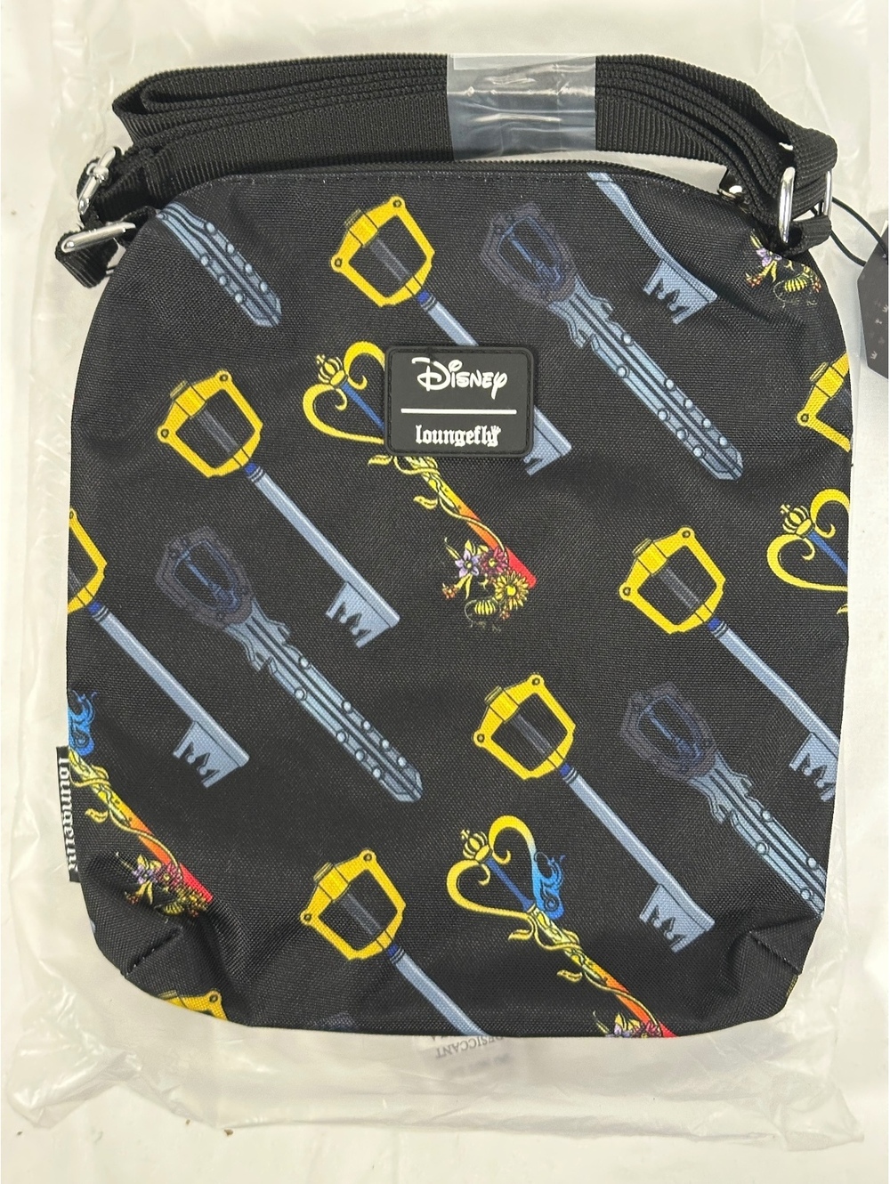 Loungefly Disney Kingdom Hearts Keyblade Pattern nylon Crossbody Bag New!